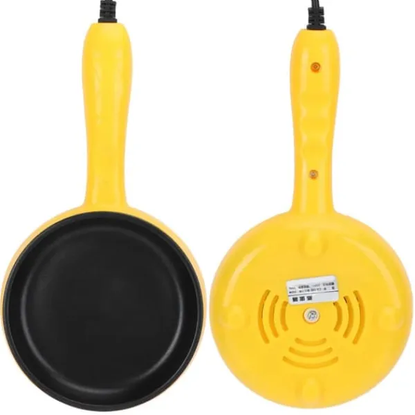 Elektriske Stegepander & Wokker>350W Mini Stegepande Non-Stick Steak Pandekage Æggepande med Træspatel EU Stik 220V