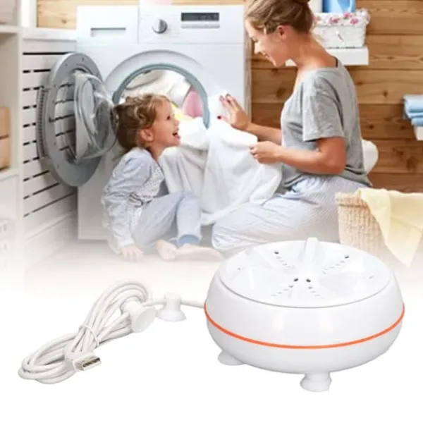 Vaskemaskiner>27W mini ultraljudstvätt USB 50 sekunder omvänd rengöringscirkel 30 min självavstängning Turbintvättmaskin för hemmet