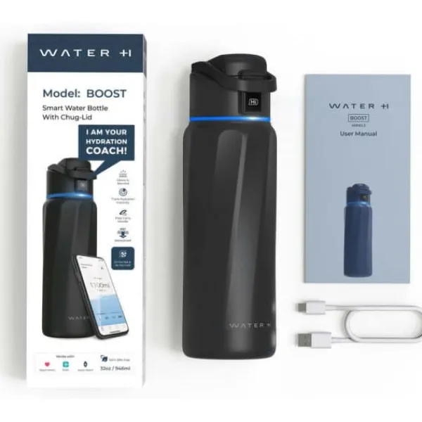 WaterH BOOST Chug Lid smart vandflaske, 946 ml, sort Online