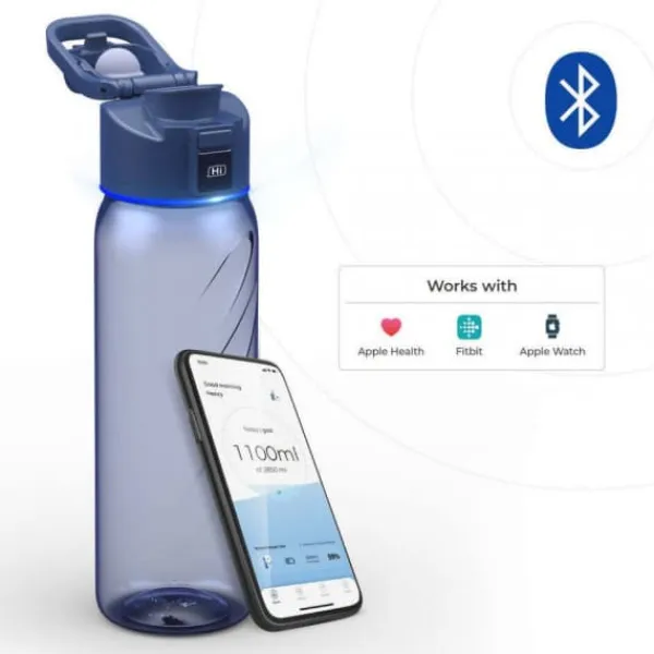 WaterH BOOST Lite Chug Lid smart vandflaske, 946 ml, blå Online