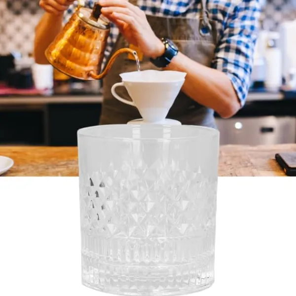 Whiskyglas 300 ml Livsmedelsklassat hållbart glas snidat mönster Ofta använt bourbonglas för whiskykaffe te Discount