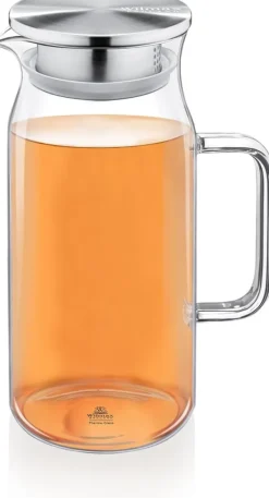 Karafler>Wilmax glaskaraffel 1 L i borosilikatglas med låg