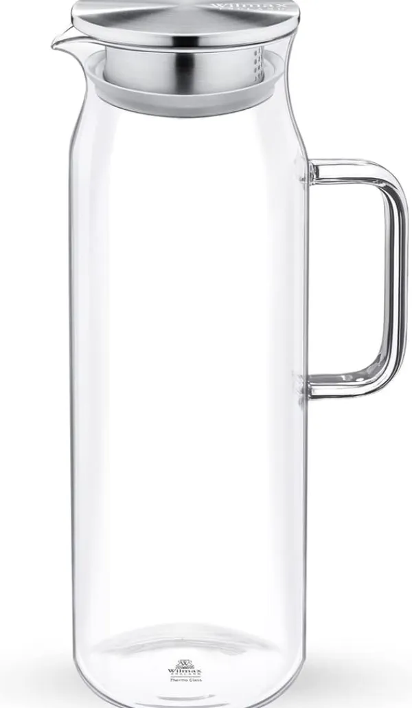 Karafler>Wilmax glaskaraffel 1,5 l i borosilikatglas, filter og stållåg