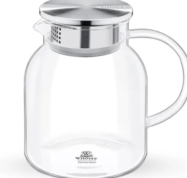Wilmax glaskaraffel 1 L i borosilikatglas, stållåg Outlet
