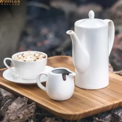 Wilmax mælk- og flødekande 150 ml i hvidt porcelæn Best