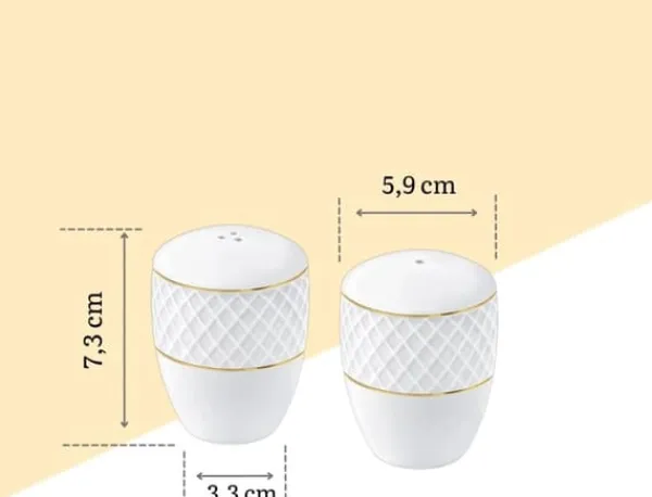Wilmax salt- & peberstrøere i porcelæn, Diamond