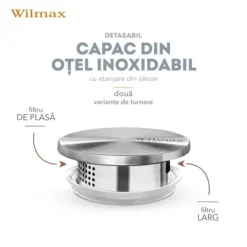 Wilmax Stor 2,5 L Borosilikatglaskande med metallåg Discount