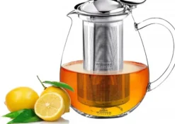 Wilmax tekande i glas 600 ml med stålsi, komfur­sikker Sale