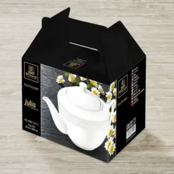 Wilmax tekande i hvidt porcelæn 900 ml – klassisk kande med låg, opvaskemaskinesikker og egnet til mikroovn Best