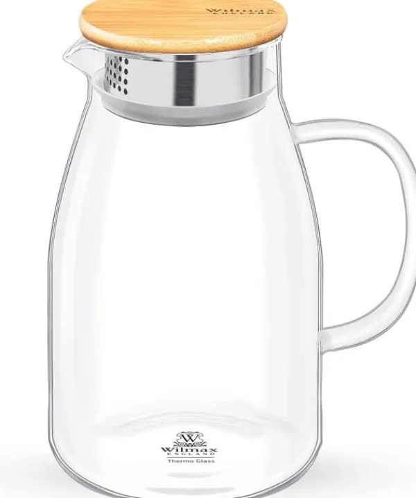 Karafler>Wilmax termo glaskaraffel 1,9 L, borosilikat, bambulåg