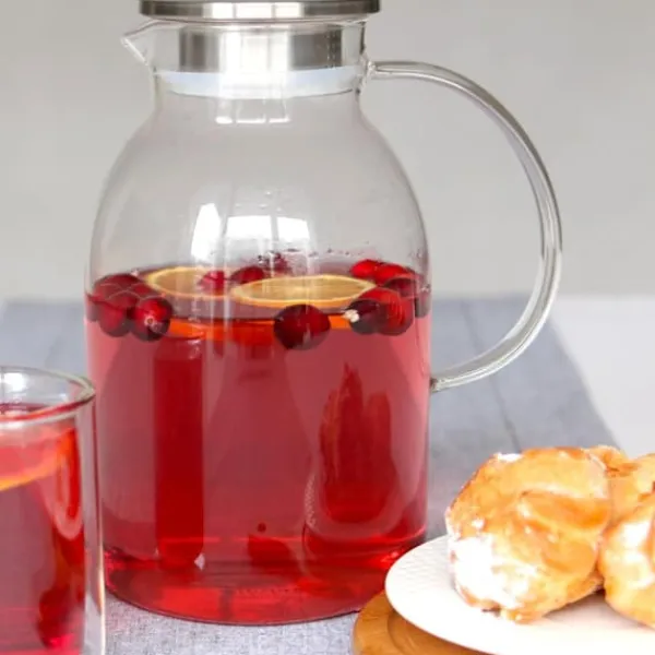 Wilmax varmefast glaskaraffel 2,1 l, stållåg Hot