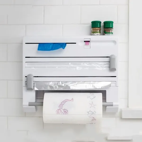 Wrap Organizer, Plastmateriale, 3-i-1 Funktionalitet, Inkluderer 2 Ruller Plastfolie,HVID Hot
