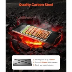 32x14 Flat Top Grill, Universal BBQ Grillpande i Kulstål, Køkkengrej New