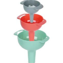 Tragte>3x Køkkentragt til påfyldning af flasker og hældekande 6/8/10 cm