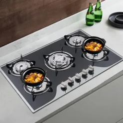 Kogeplader>5-zoners Gasovn, Indbygget LPG/Naturgas, Rustfrit Stål