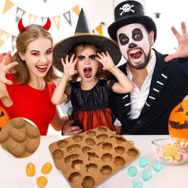 Udstikkere>ZOOMPIL Halloween Silikoneforme 4 stk. Brun