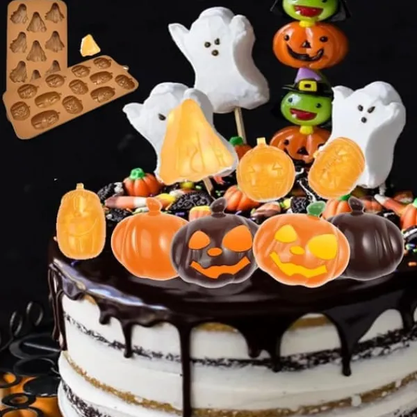 Udstikkere>ZOOMPIL Halloween Silikoneforme 4 stk. Brun
